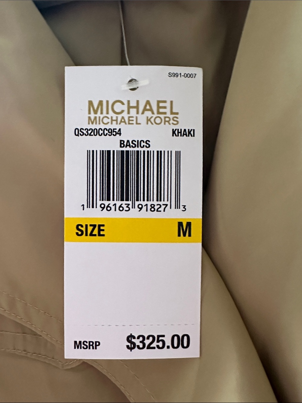 Lightweight Michael Kors Tan Trench Coat with Belt. Fully lined and NWT! - Picture 3 of 9